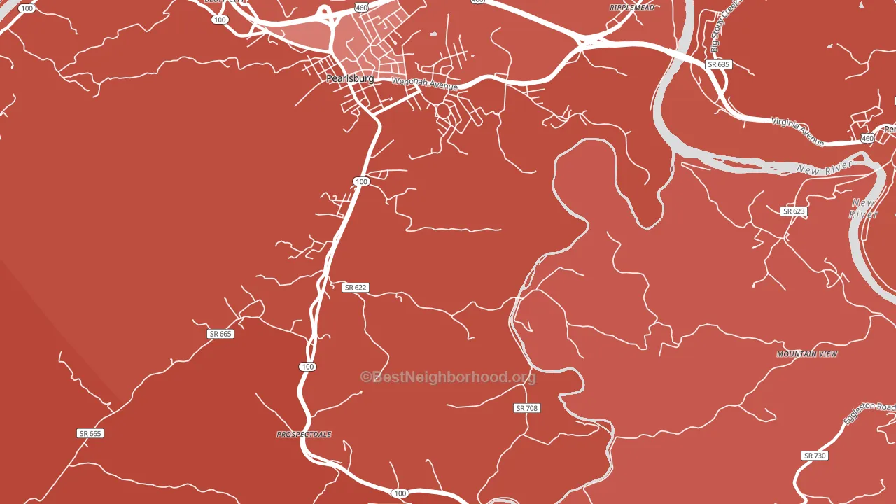 Klotz, VA block-group political-lean map