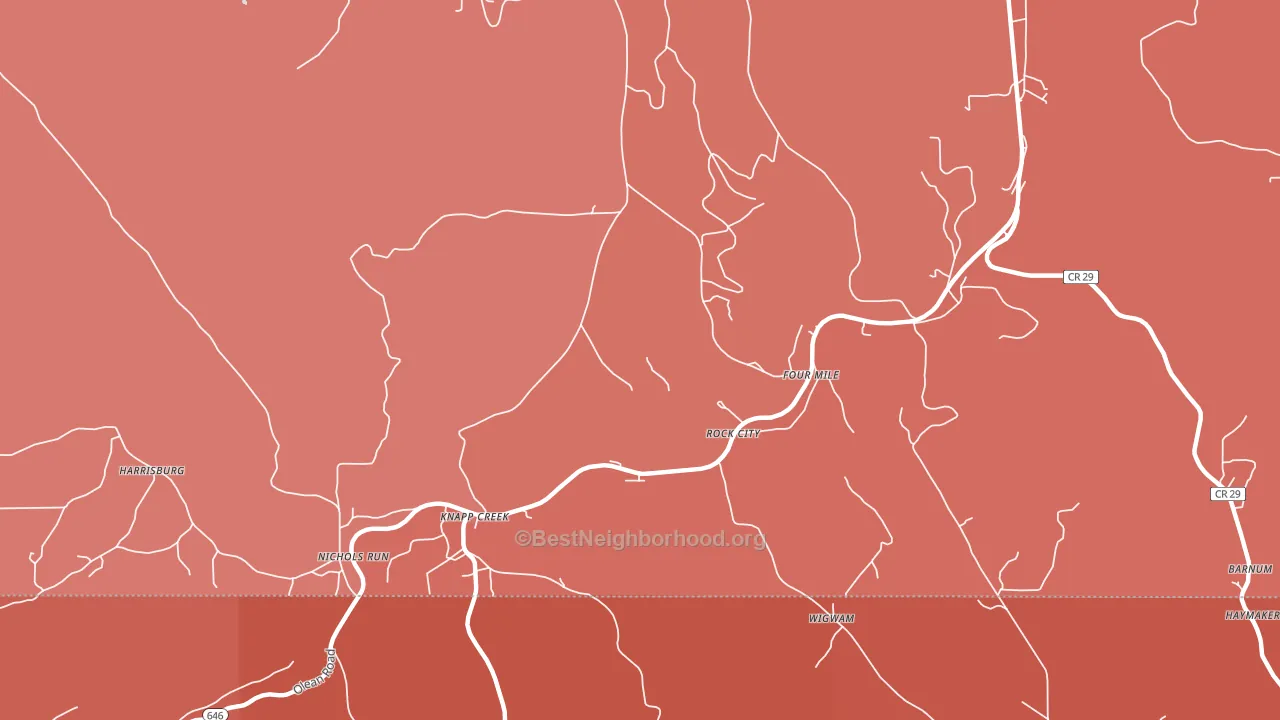 Knapp Creek, NY block-group political-lean map