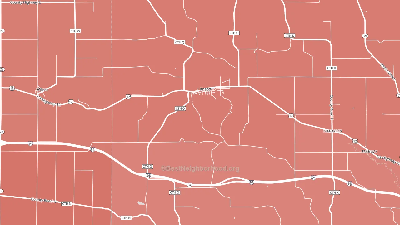 Knapp, WI block-group political-lean map