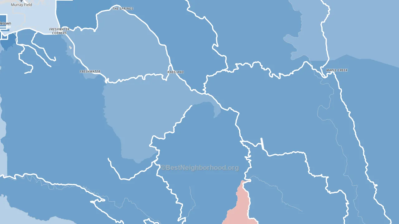 Kneeland, CA block-group political-lean map