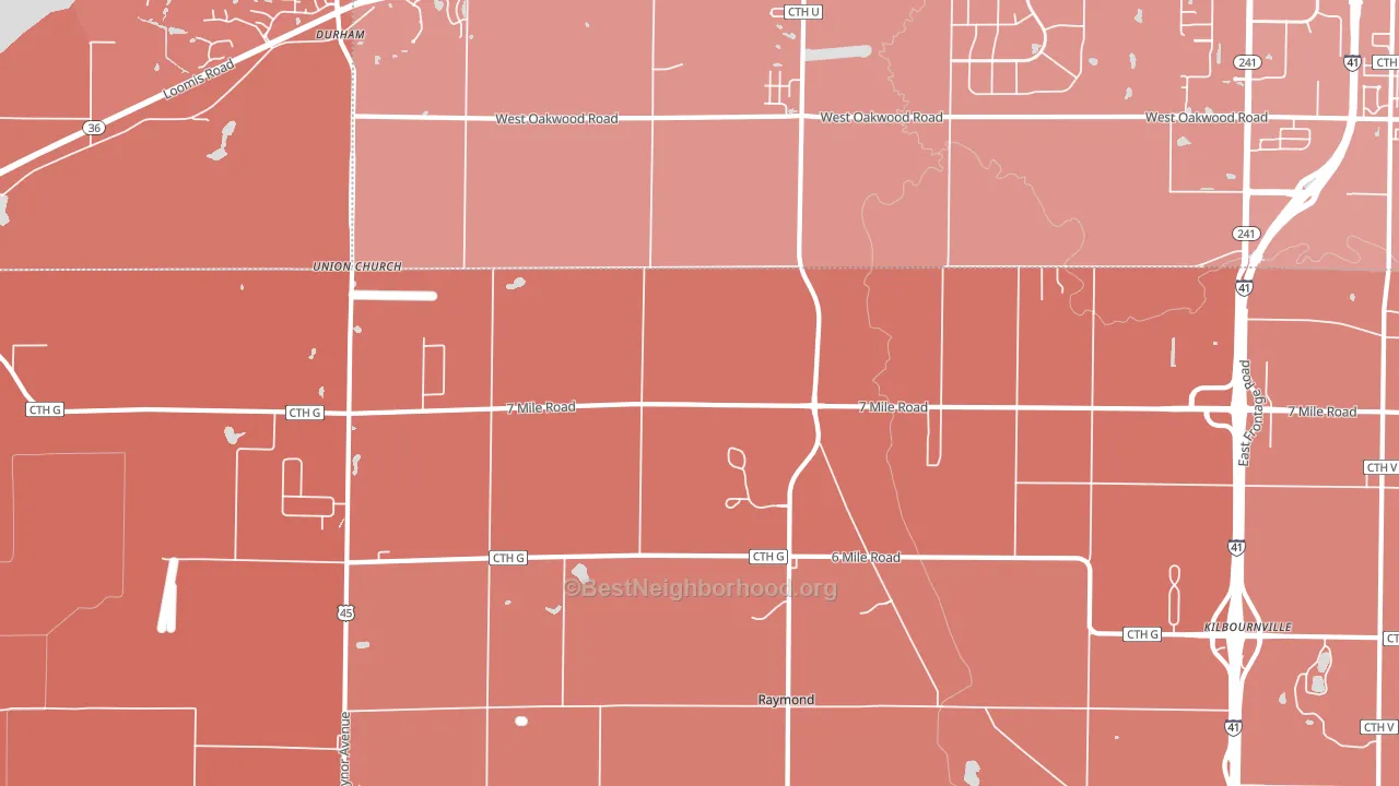 Kneeland, WI block-group political-lean map