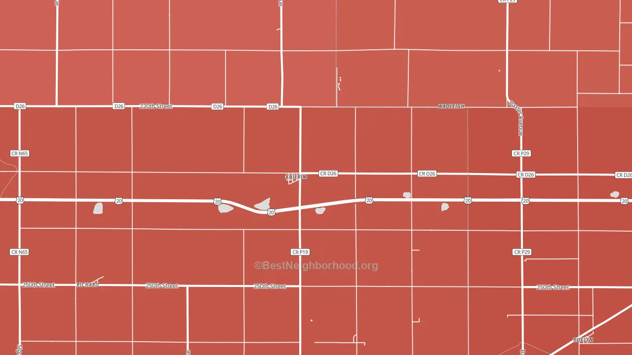 Knierim, IA block-group political-lean map