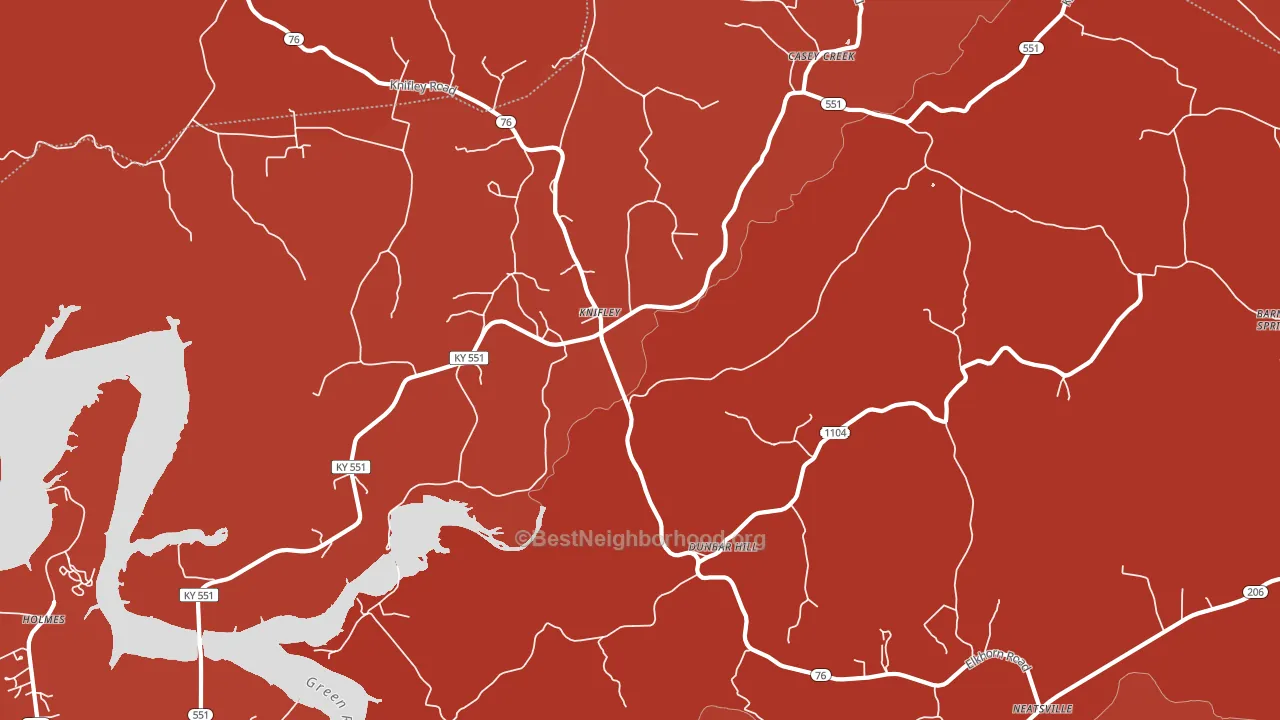 Knifley, KY block-group political-lean map