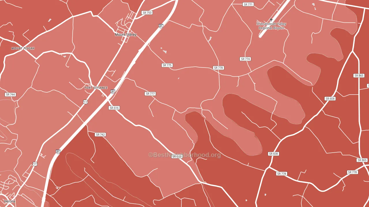 Knightly, VA block-group political-lean map