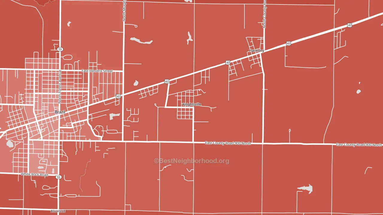 Knightsville, IN block-group political-lean map