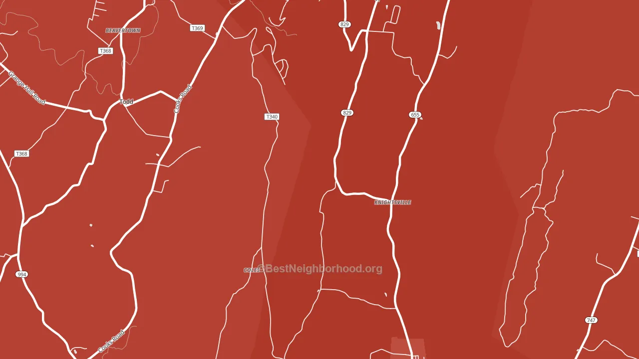 Knightsville, PA block-group political-lean map