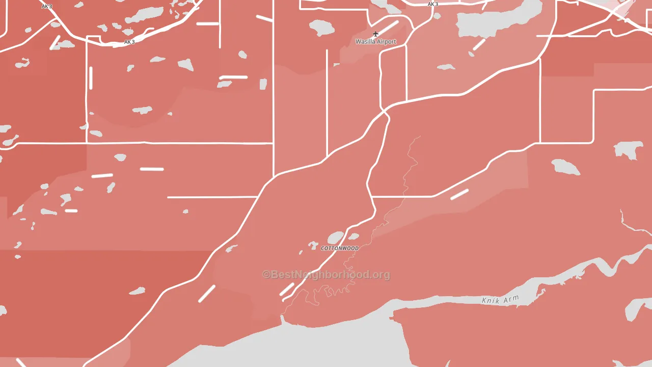 Knik-Fairview, AK block-group political-lean map