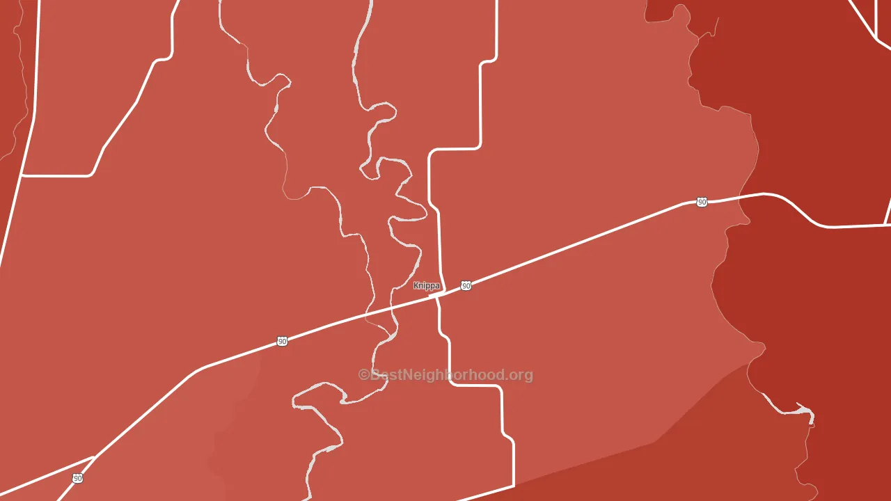 Knippa, TX block-group political-lean map