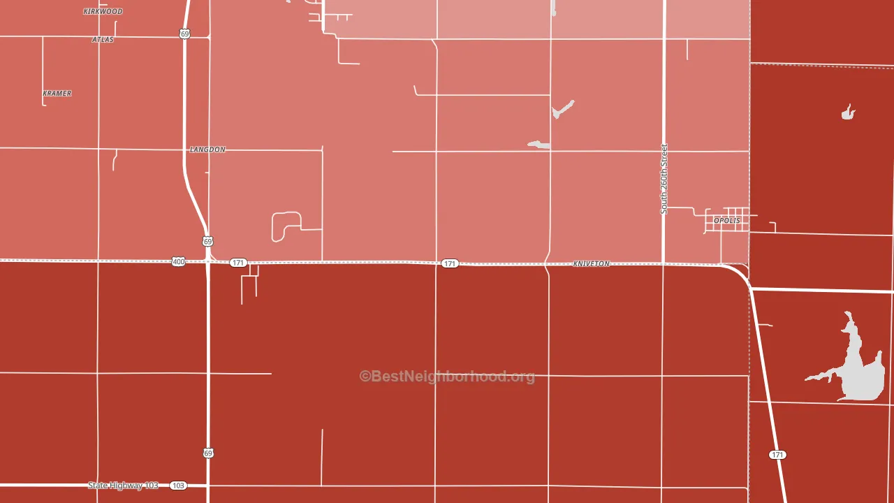 Kniveton, KS block-group political-lean map