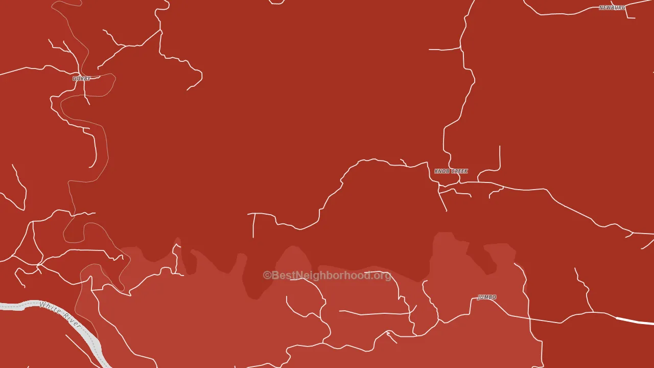 Knob Creek, AR block-group political-lean map