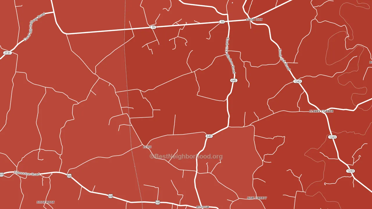Knob Lick, KY block-group political-lean map