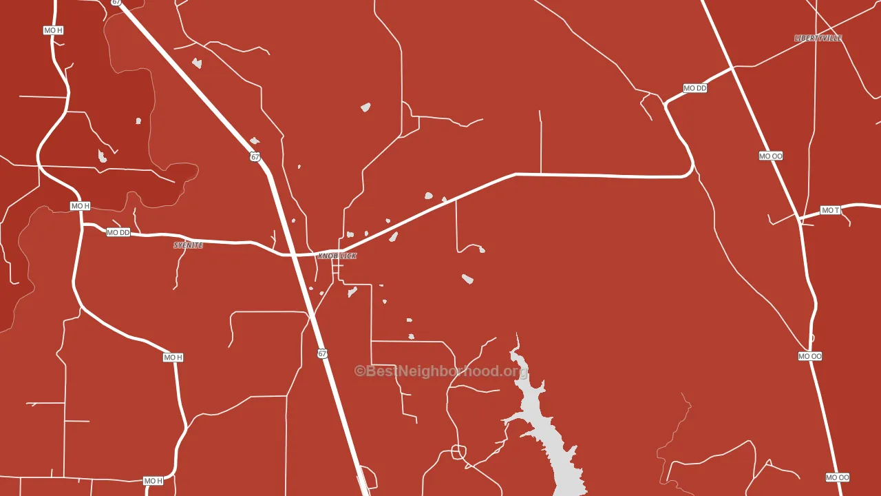 Knob Lick, MO block-group political-lean map
