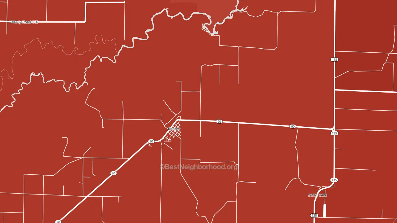 Knobel, AR block-group political-lean map