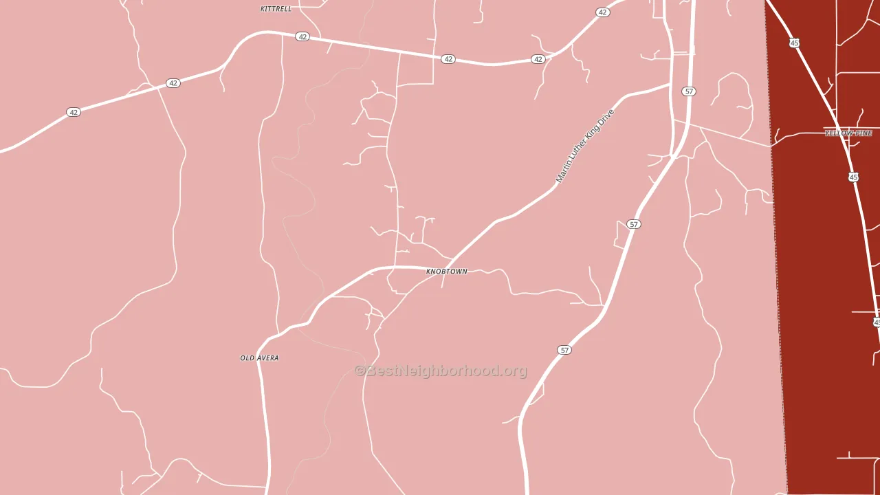 Knobtown, MS block-group political-lean map