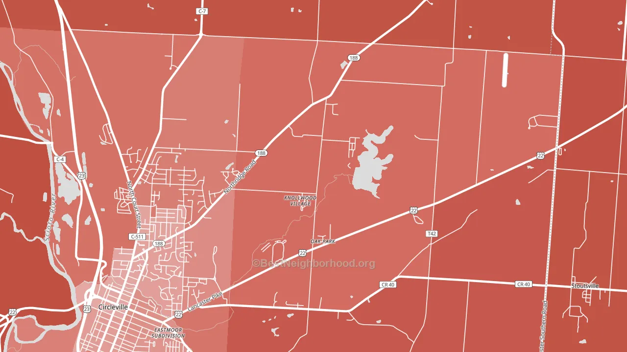 Knollwood Village, OH block-group political-lean map