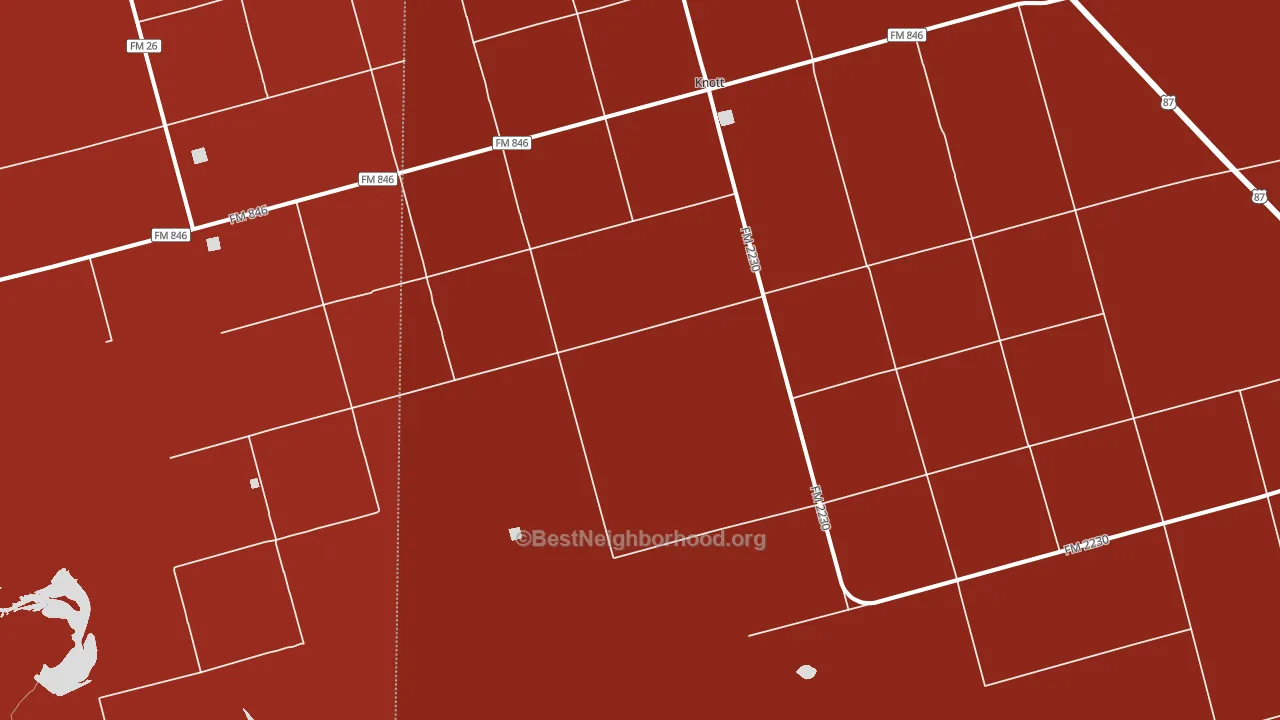 Knott, TX block-group political-lean map