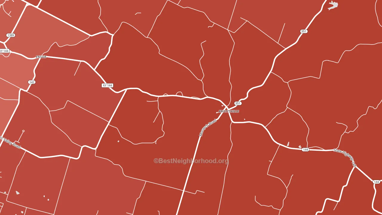 Knottsville, KY block-group political-lean map