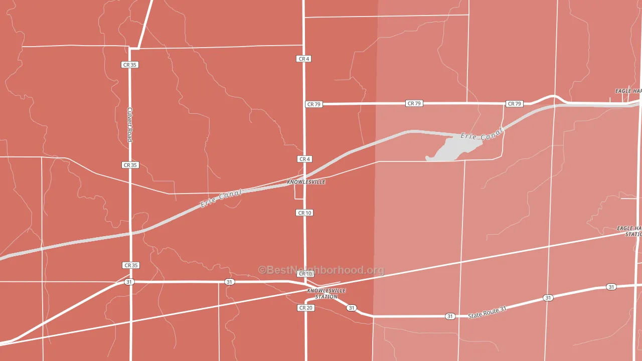 Knowlesville, NY block-group political-lean map