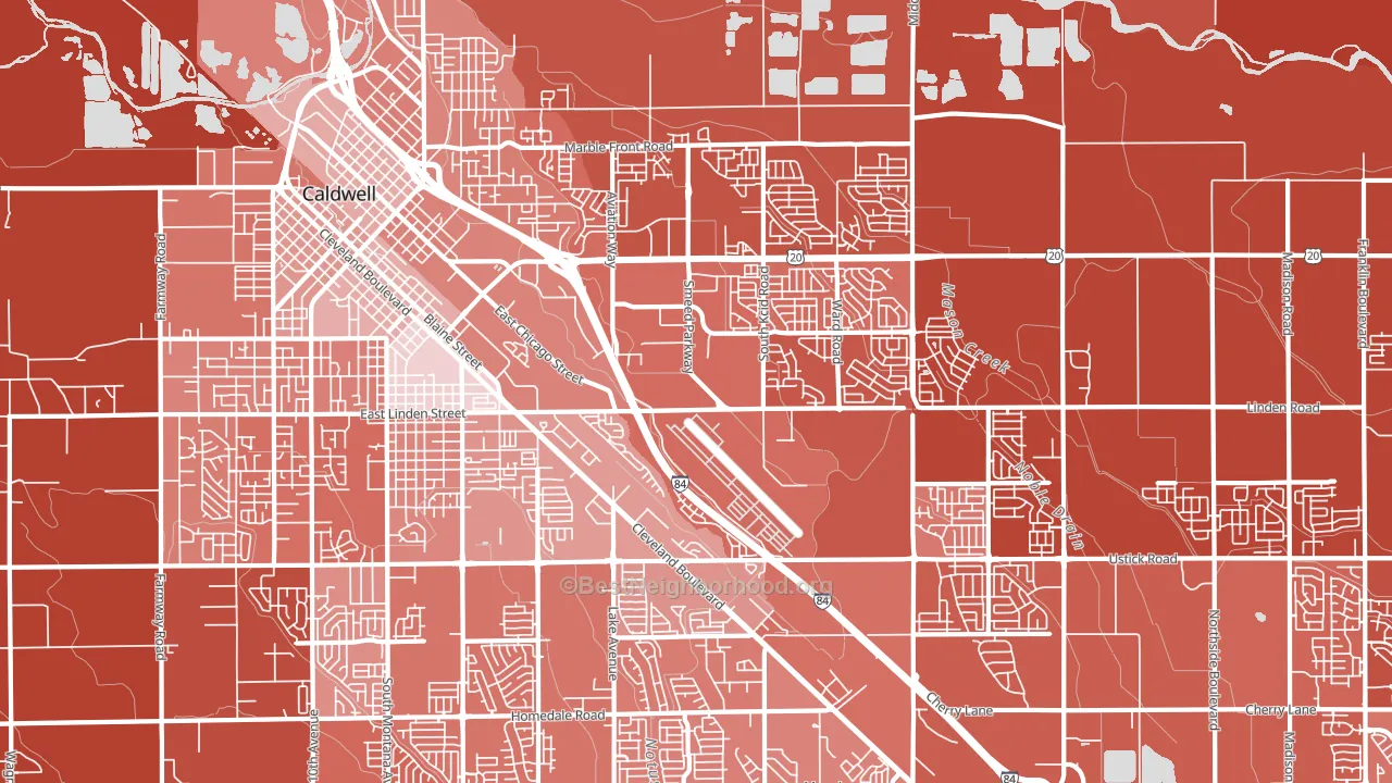 Knowlton Heights, ID block-group political-lean map