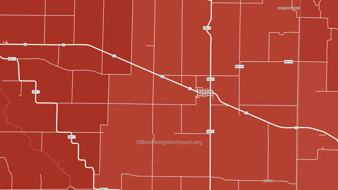 Knox City, MO block-group political-lean map