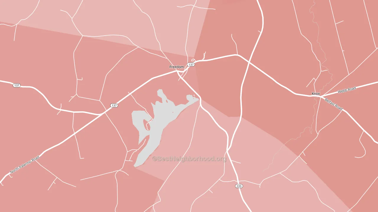 Knox Corner, ME block-group political-lean map