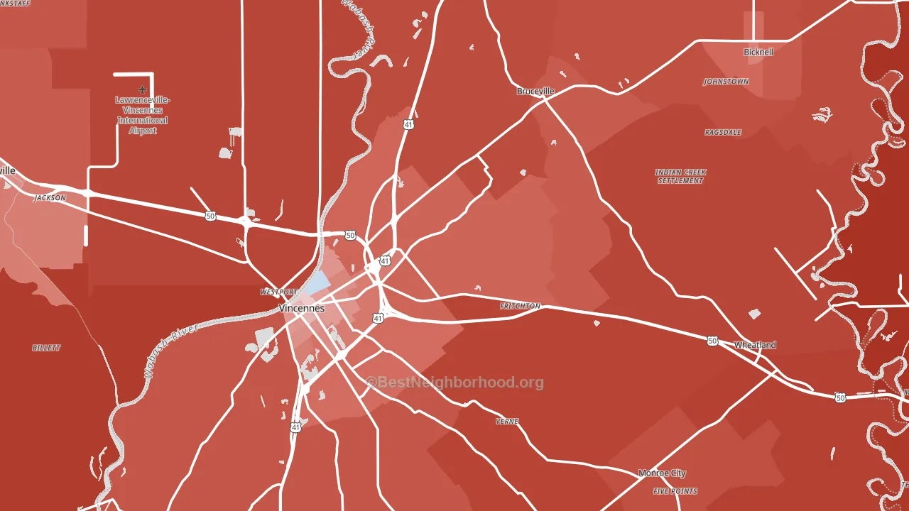 Knox County, IN block-group political-lean map