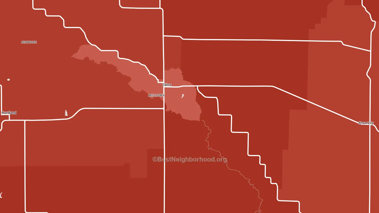 Knox County, MO block-group political-lean map