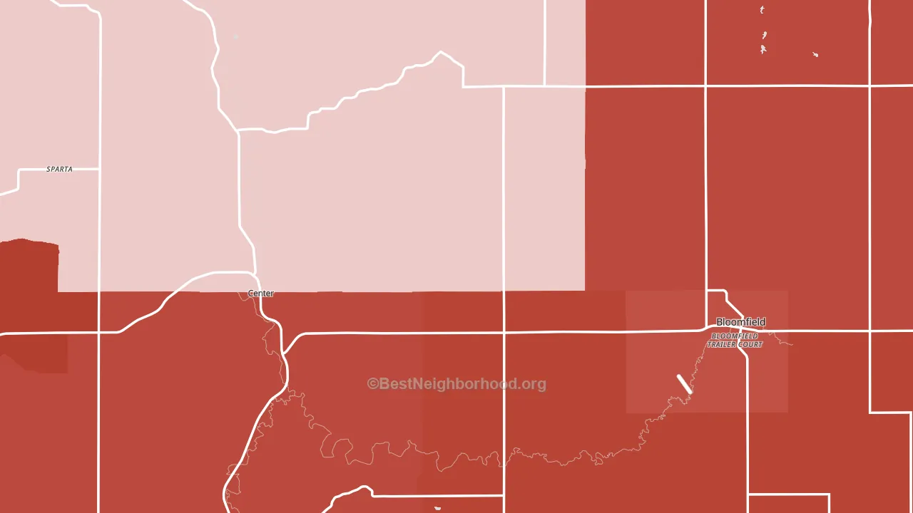 Knox County, NE block-group political-lean map