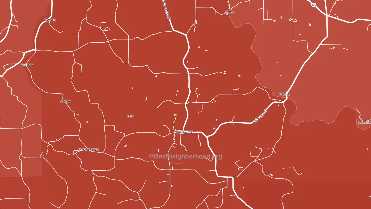 Knox Dale, PA block-group political-lean map