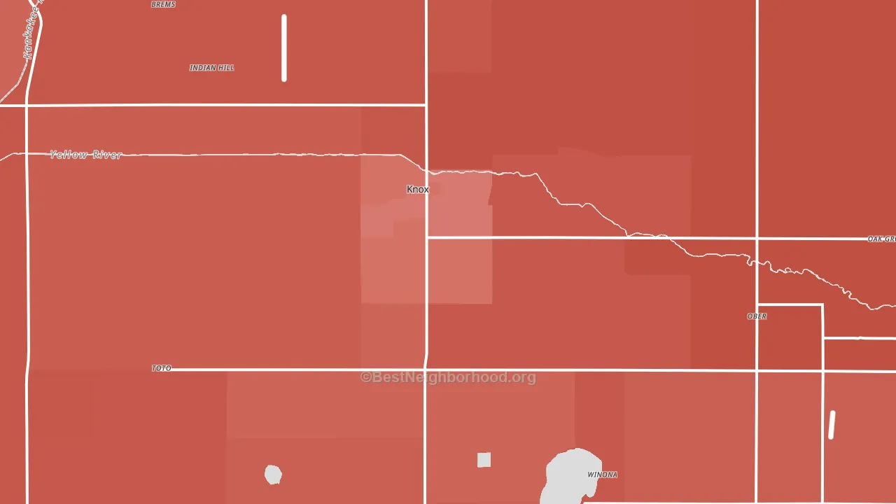 Knox, IN block-group political-lean map
