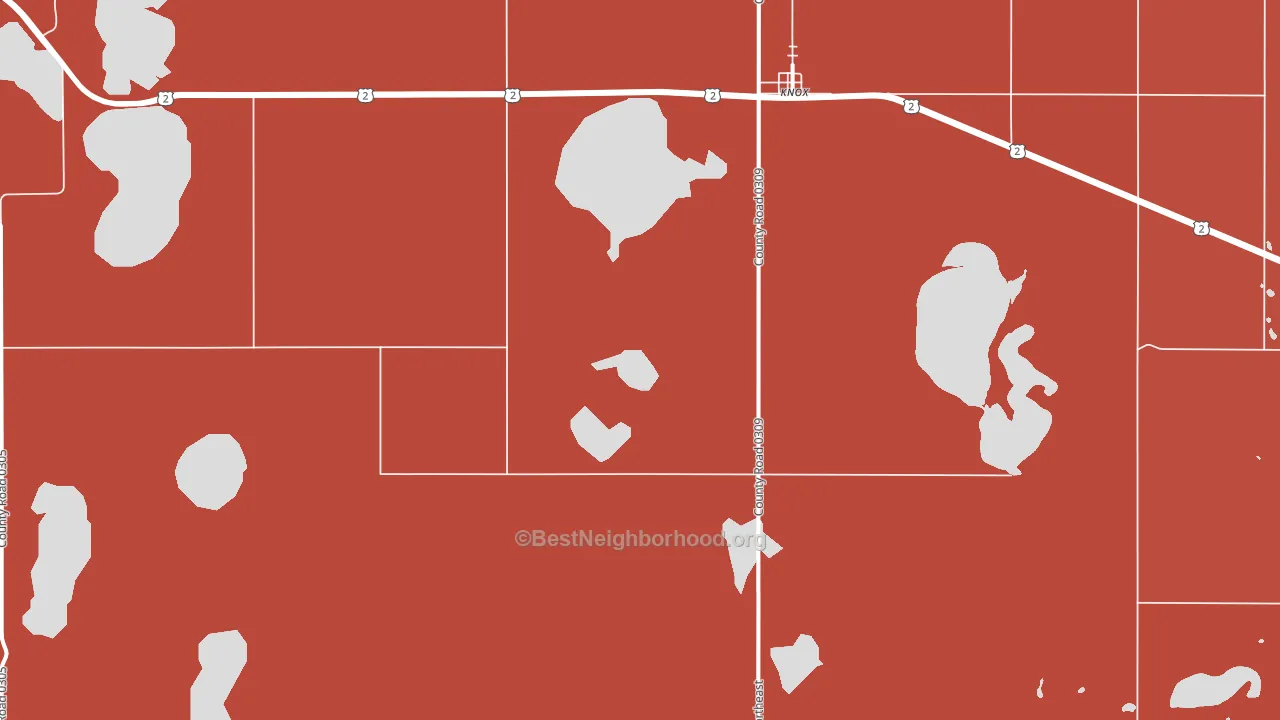 Knox, ND block-group political-lean map
