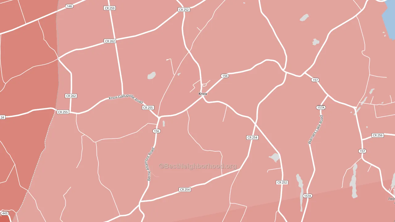 Knox, NY block-group political-lean map