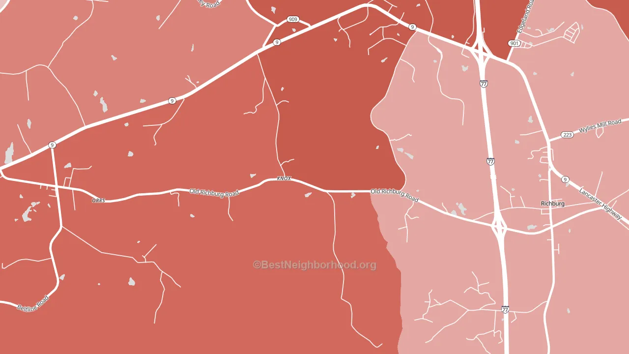 Knox, SC block-group political-lean map