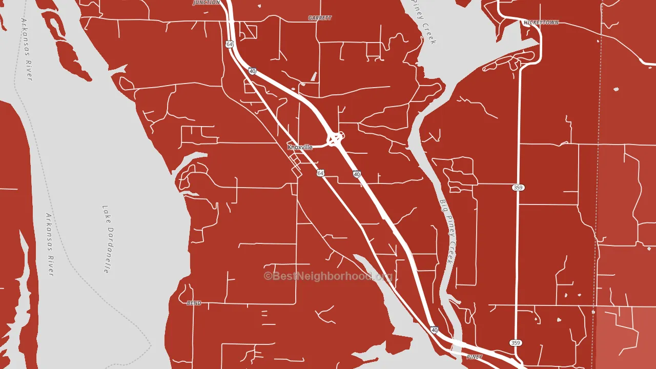 Knoxville, AR block-group political-lean map