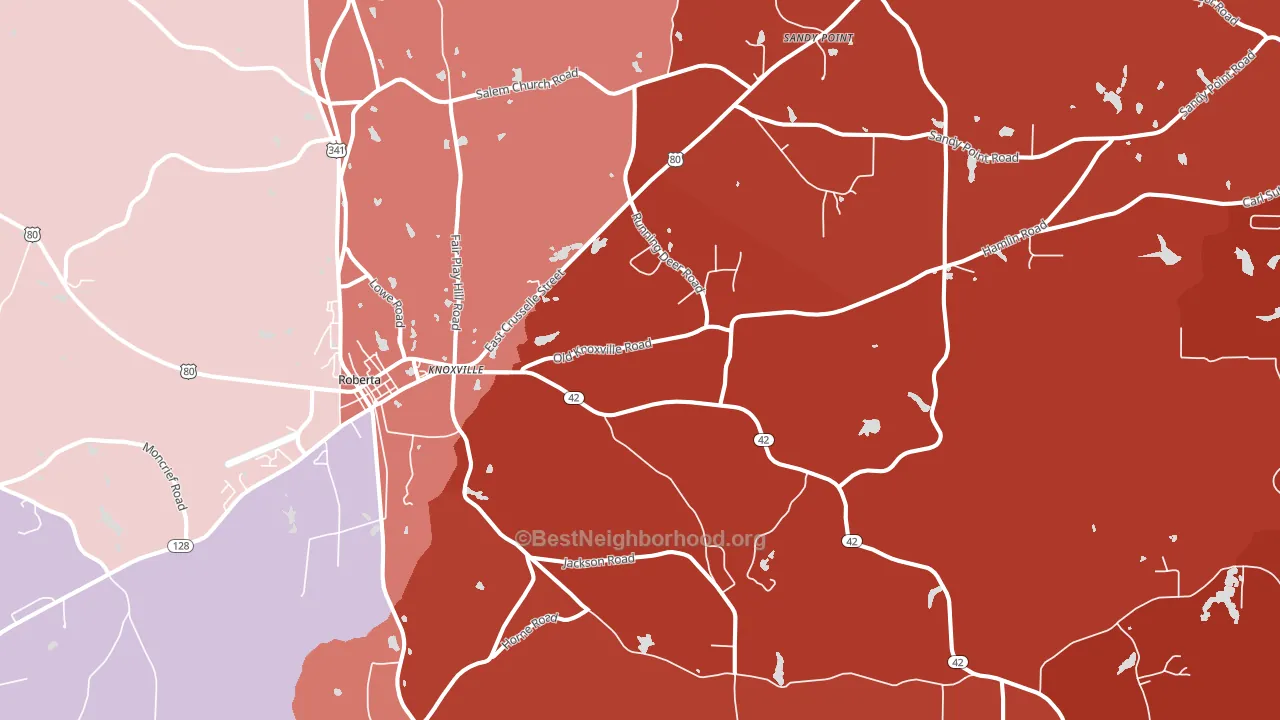 Knoxville, GA block-group political-lean map