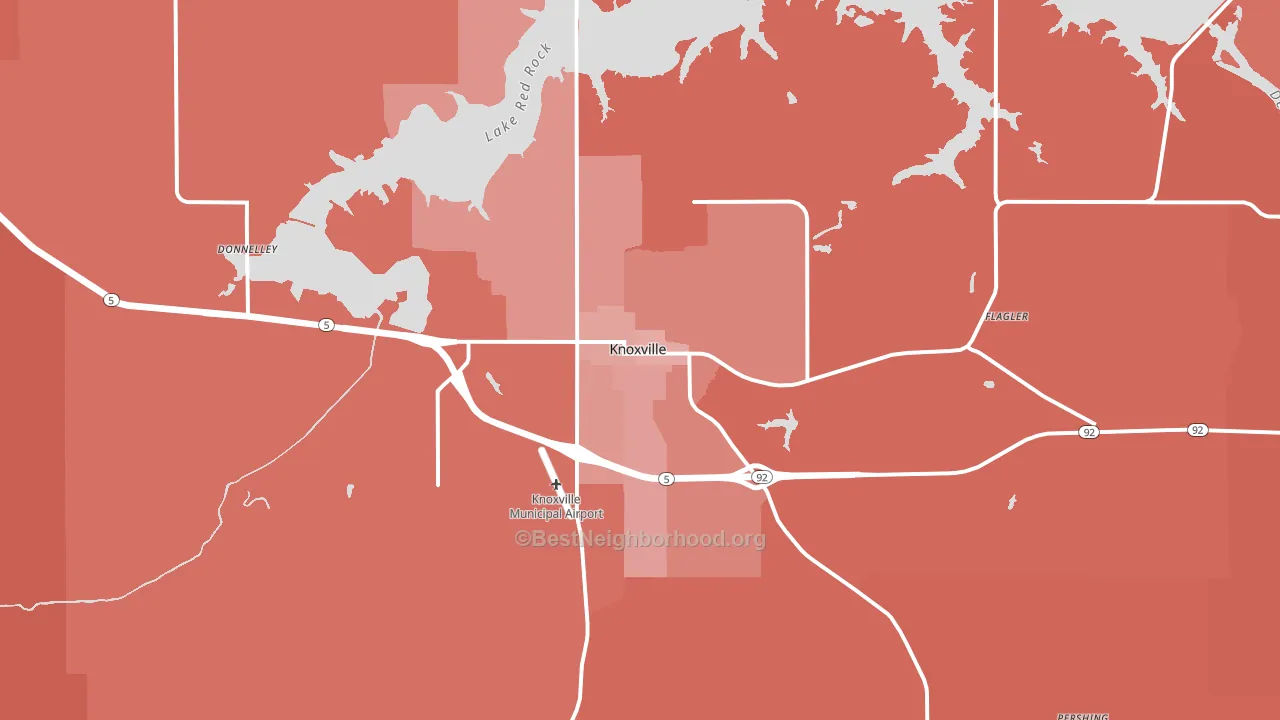 Knoxville, IA block-group political-lean map