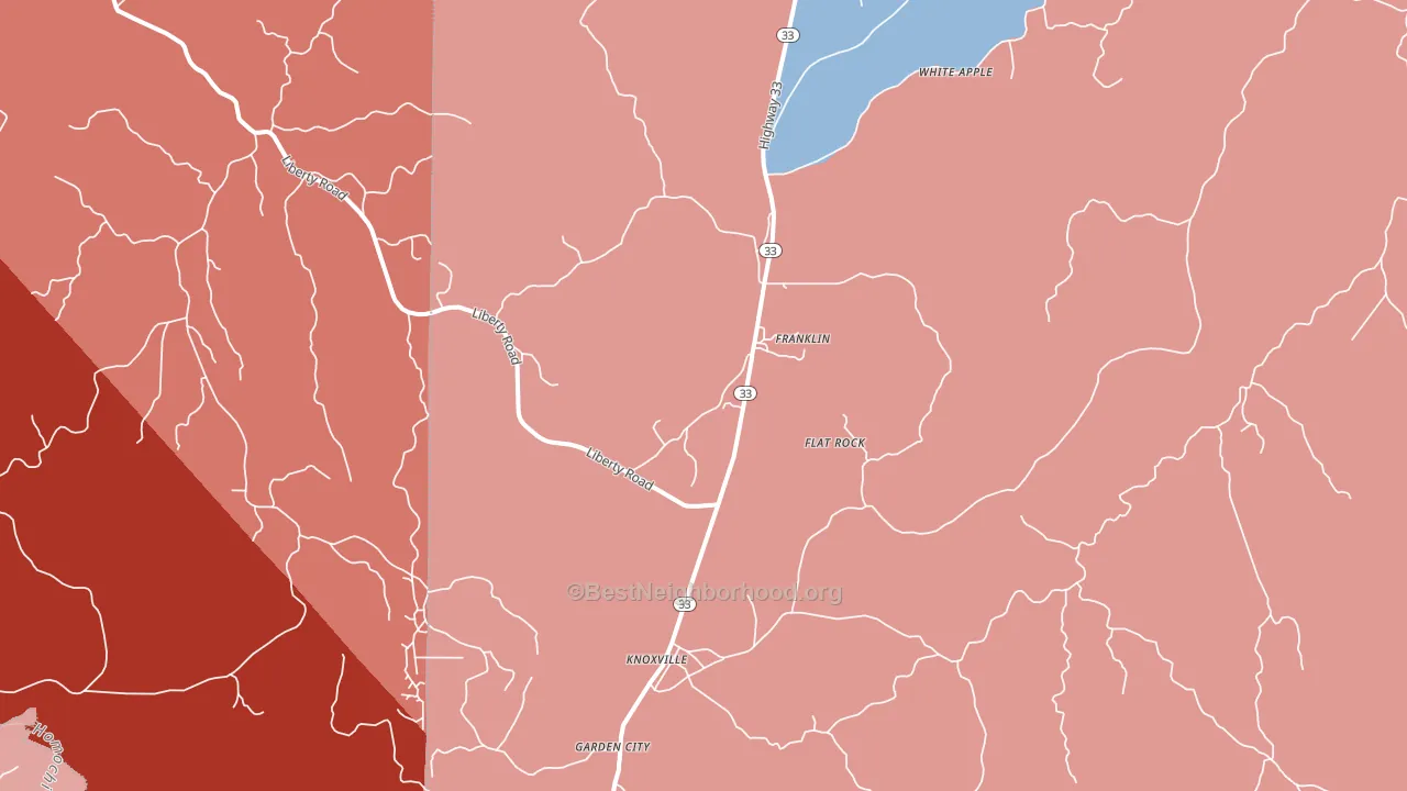Knoxville, MS block-group political-lean map