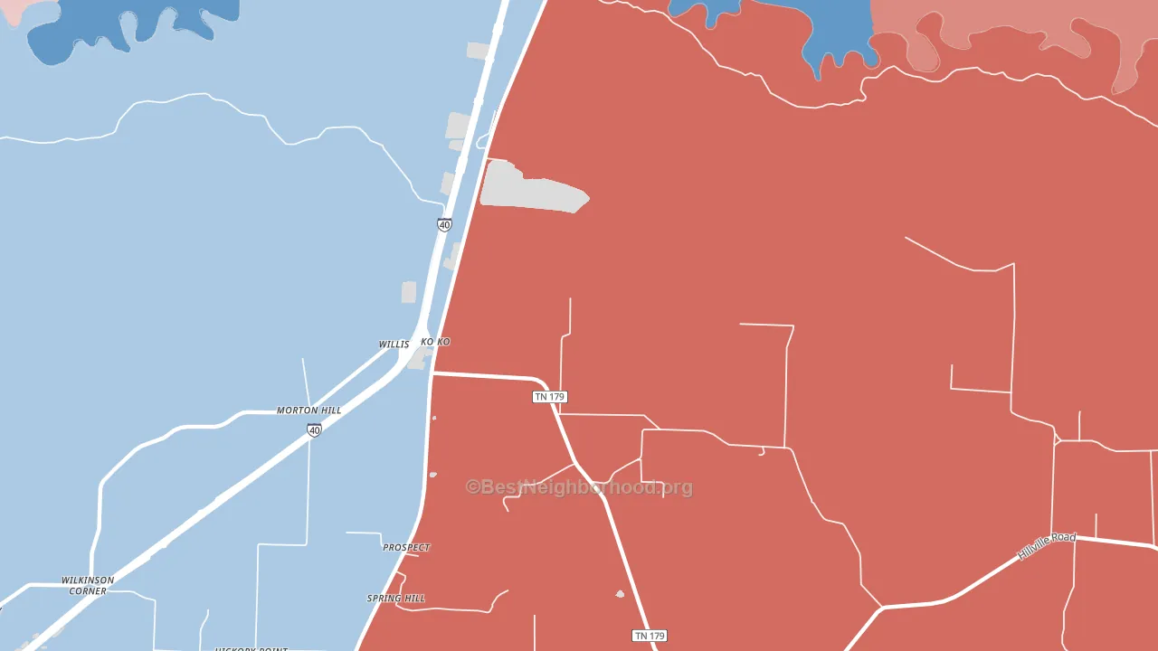 Koko, TN block-group political-lean map