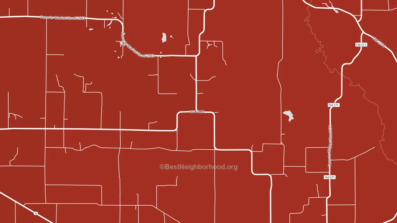 Kokomo, TX block-group political-lean map
