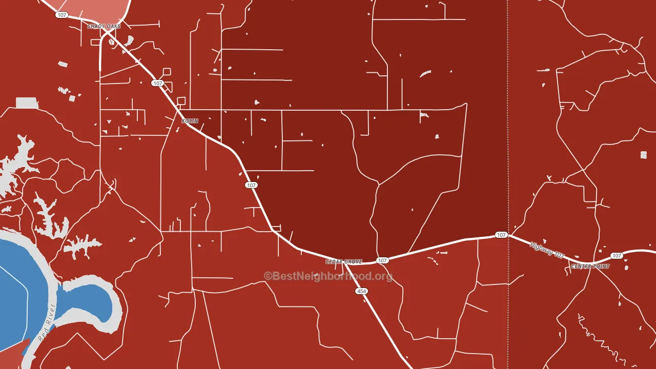 Kolin, LA block-group political-lean map