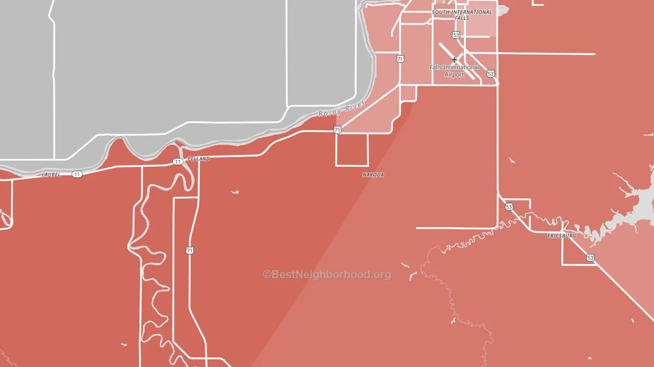 Koochiching County, MN block-group political-lean map