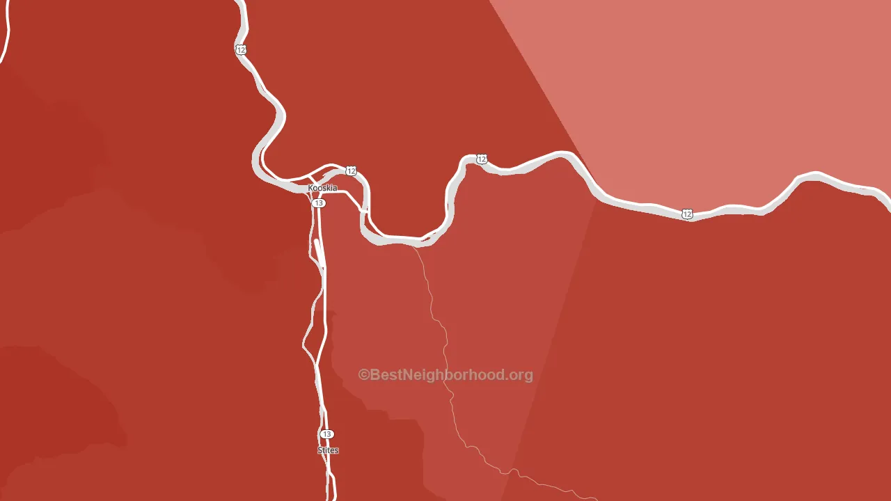 Kooskia, ID block-group political-lean map