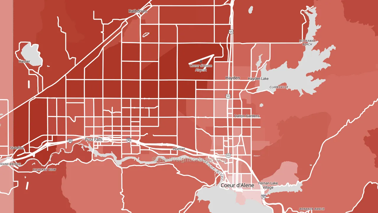 Kootenai County, ID block-group political-lean map