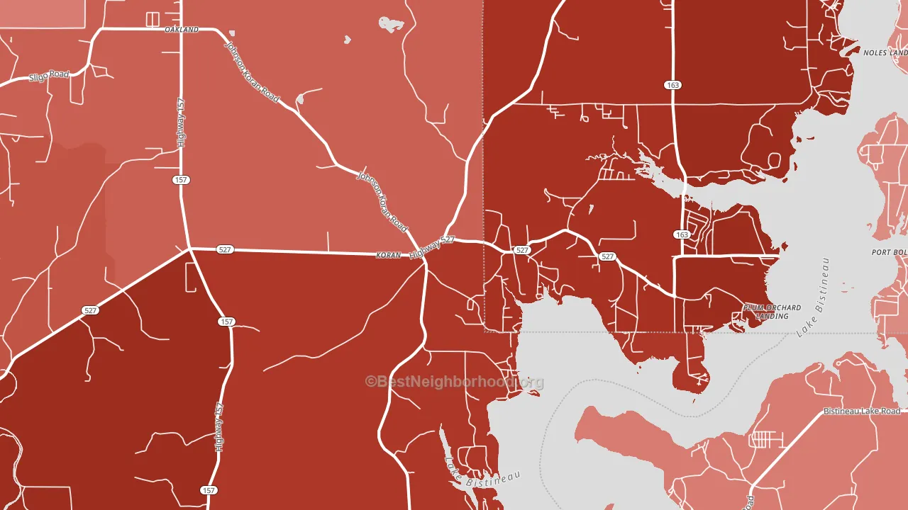 Koran, LA block-group political-lean map