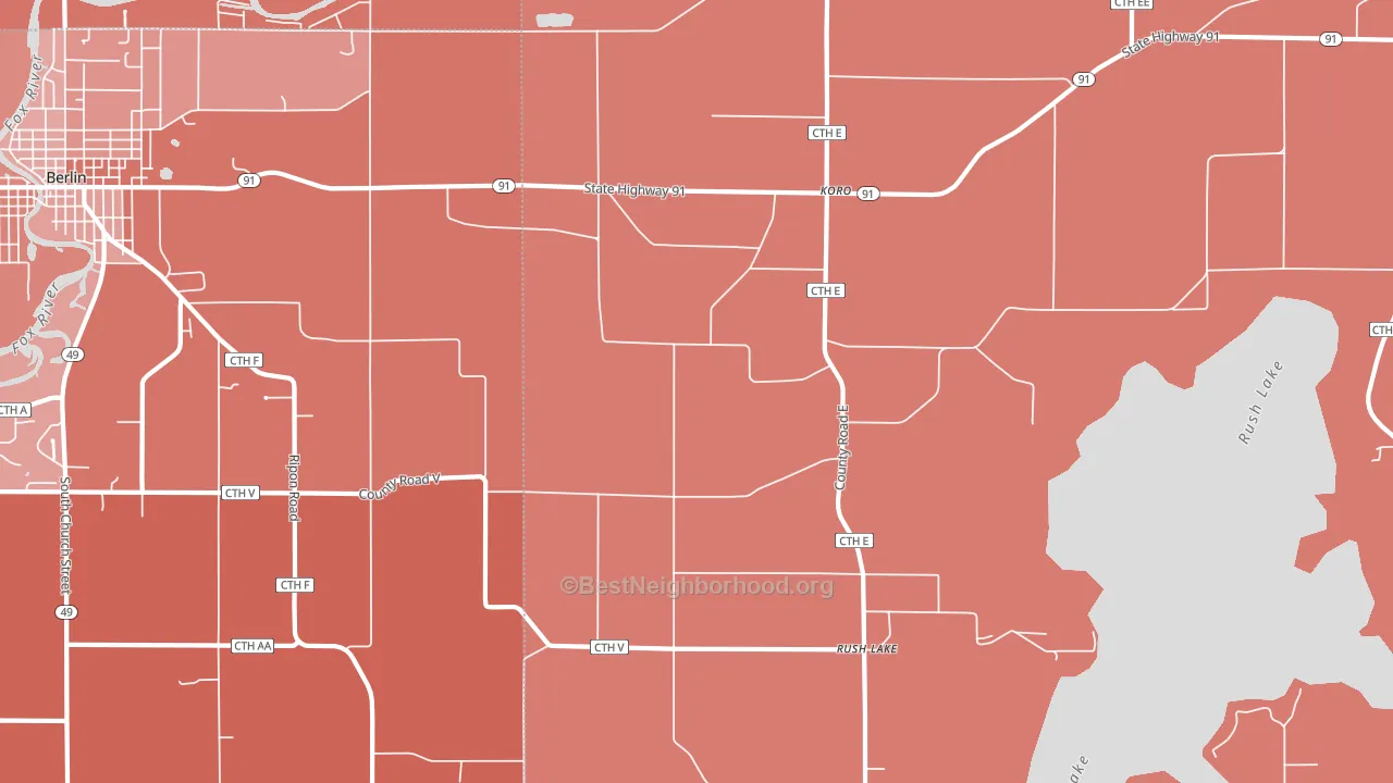 Koro, WI block-group political-lean map