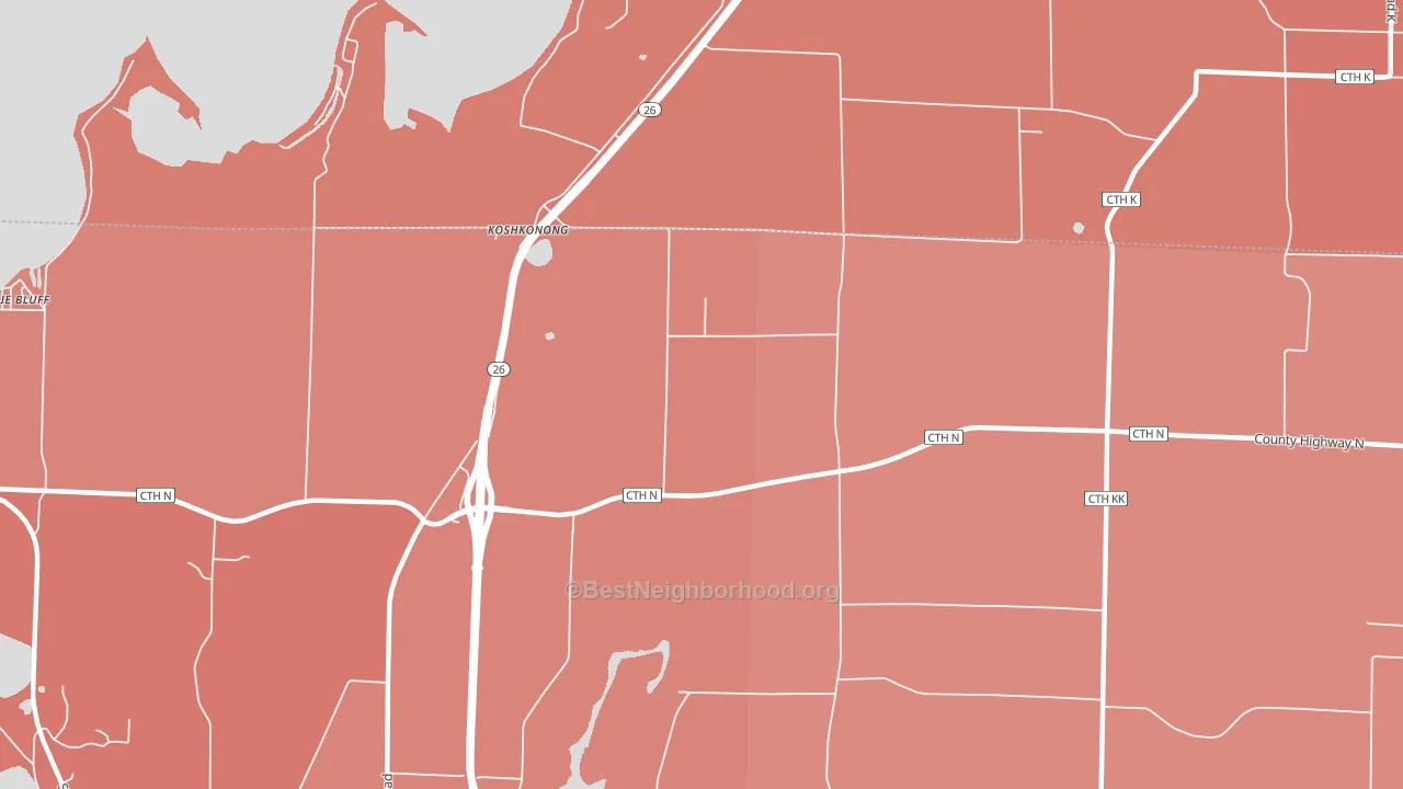 Koshkonong, WI block-group political-lean map