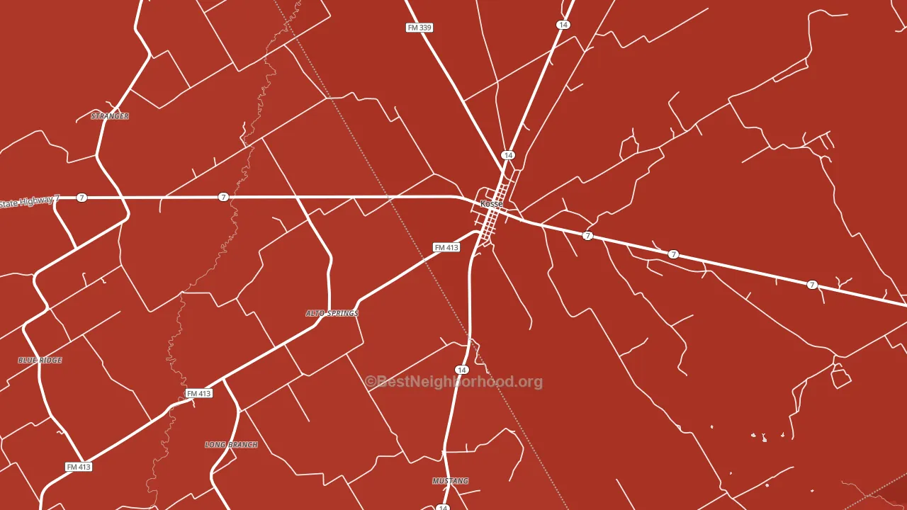 Kosse, TX block-group political-lean map