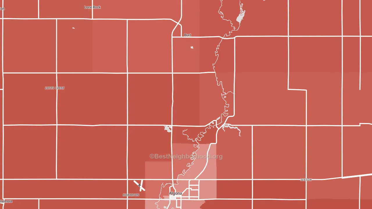 Kossuth County, IA block-group political-lean map