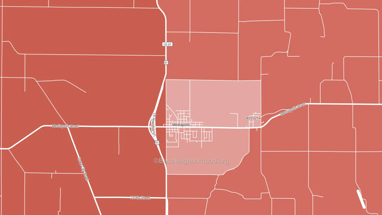 Kossuth, IA block-group political-lean map