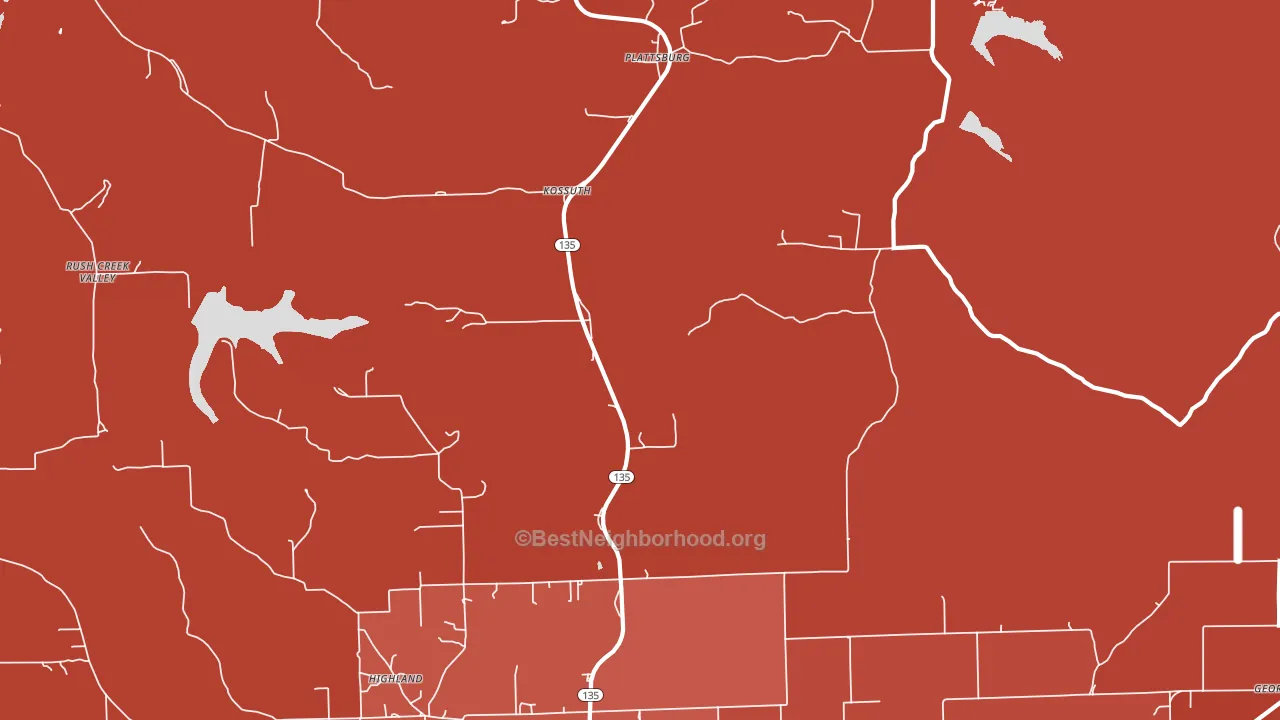 Kossuth, IN block-group political-lean map